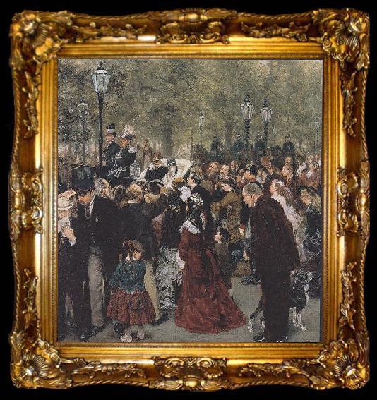 framed  Adolph von Menzel Abreise Konig Wilhelms I, ta009-2